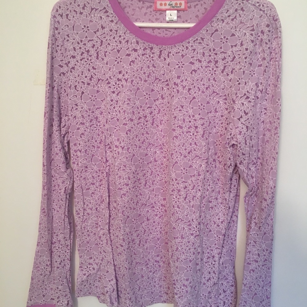 Lavender purple long sleeve floral